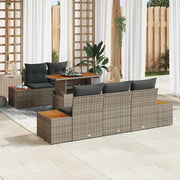 Set da Pranzo per Giardino con cuscino 6 pcs Grigio e Marrone 3350026