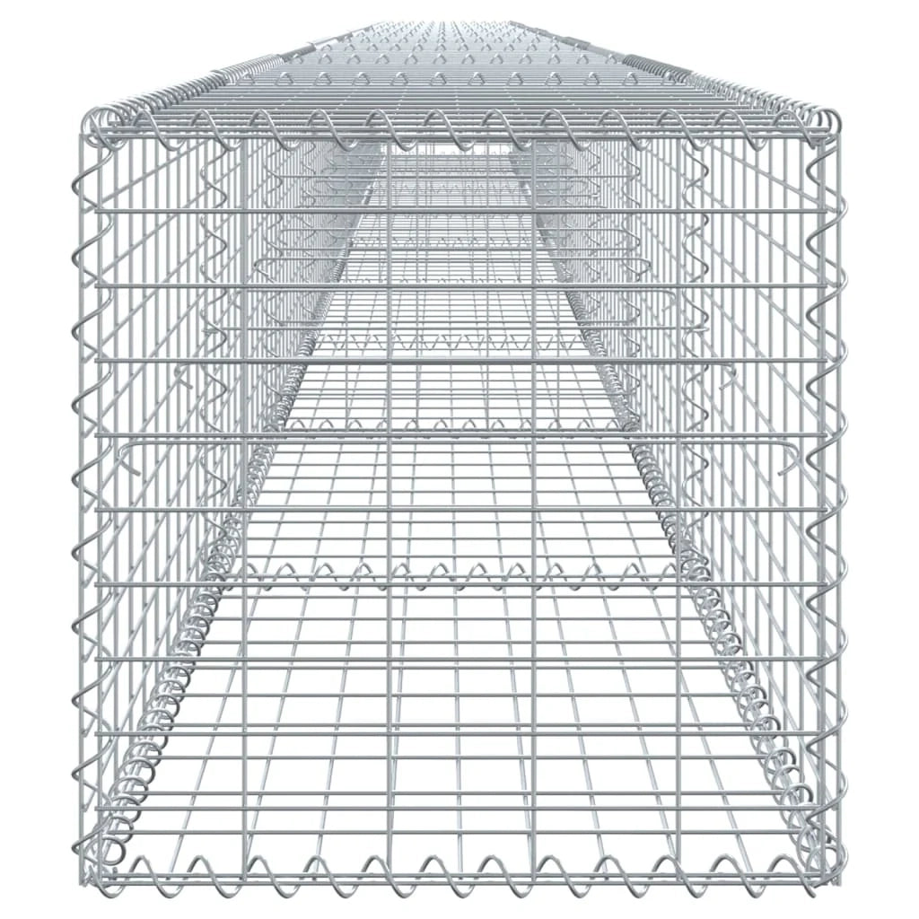 Gabbione recinto a gabbia muro di contenimento con coperchio 900 x 50 x 50 cm ferro zincato argento 02_0040216