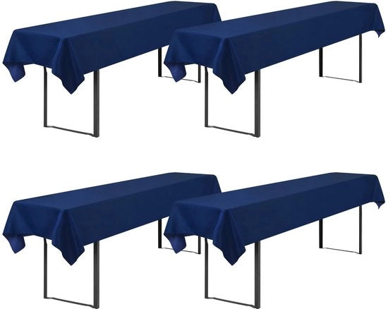 Tavolo da birra set di 4 copri tavolo universali per tavoli da birra da 50cm e 70cm copri tavolo per tavolo da birra copri tavolo per tavolo da birra copri tavolo da birra set di copri tavolo rettangolare da 100x250cm (blu marino)
