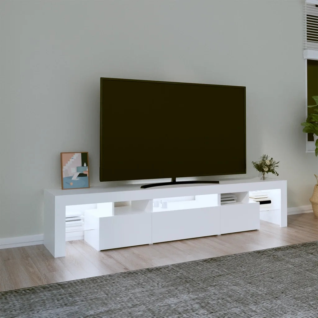 Mobile Porta TV con Luci LED Bianco 200x36,5x40 cm 3152810