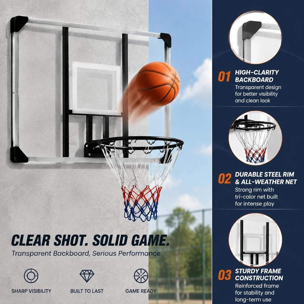 Transparent Basketball Hoop, 106x69x3 Cm, Polycarbonate