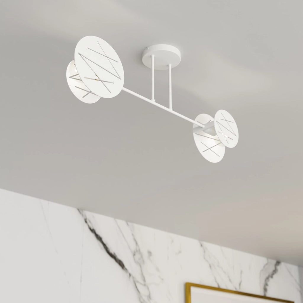 Lampada a sospensione Frick in acciaio bianco opaco