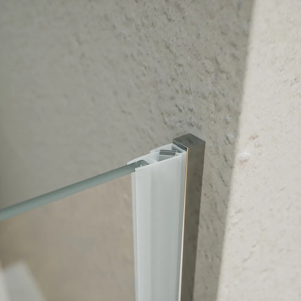 Porta doccia 65cm apertura a battente con profili cromati e vetro da 6mm trasparente h195 | Elba