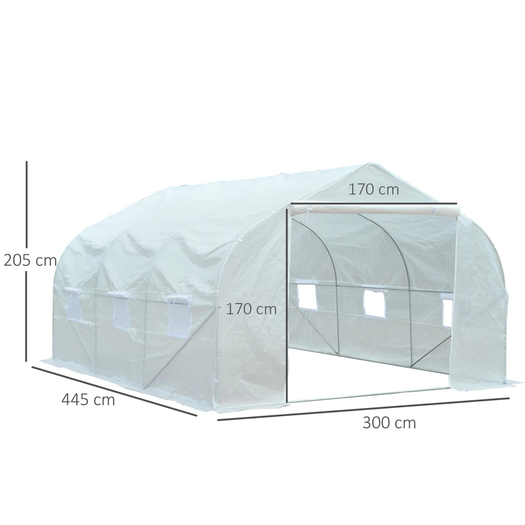 Serra da giardino ¨C zephmum ¨C Acero galvanizzato, bache PE, 4.5x3x2 m, 13.35 m2