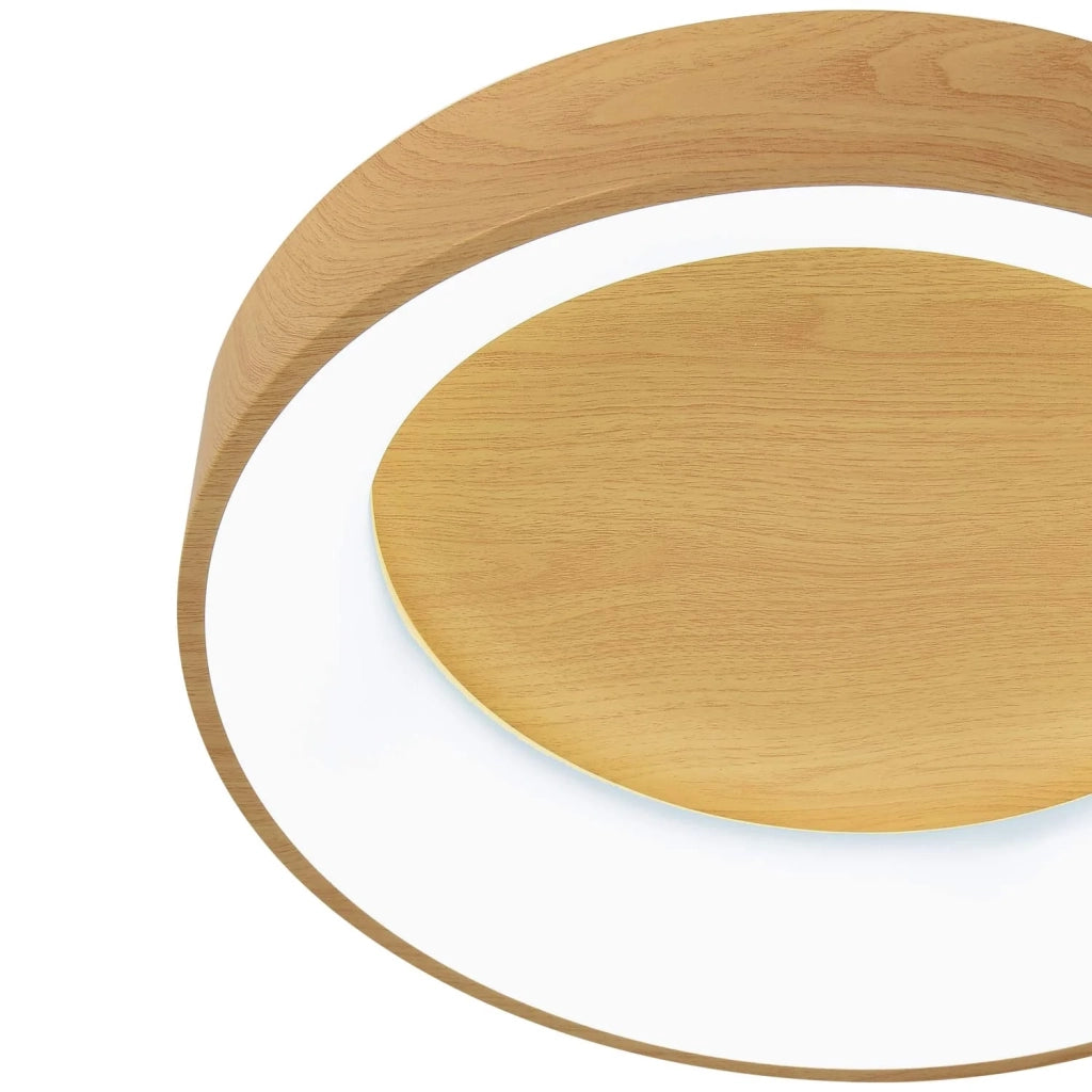 LÚZETE - PLAFONIERA LED 46 W REGOLABILE CON TELECOMANDO EFFETTO LEGNO HARALD