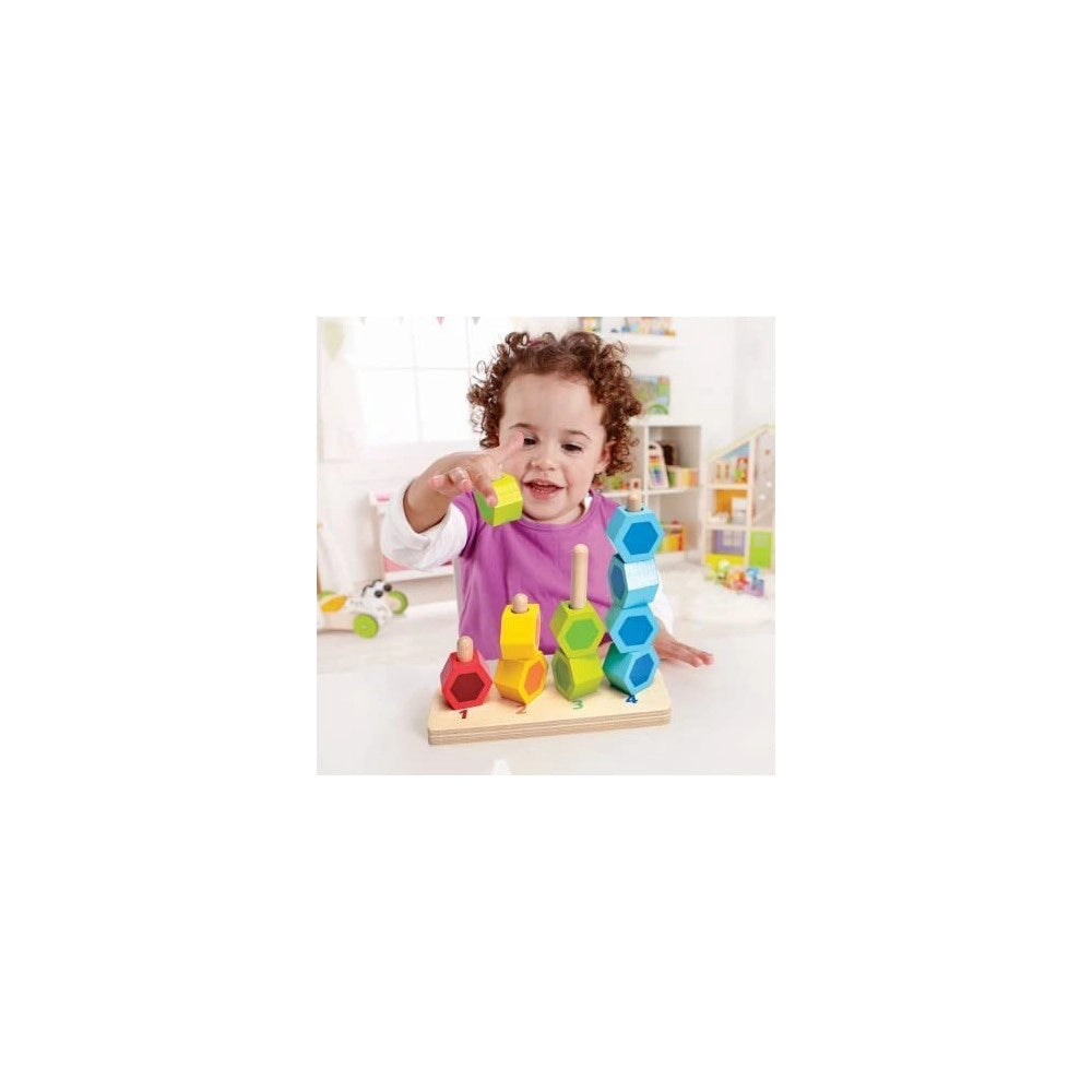 Trade Shop - Giocattolo Creativo In Legno Gioco Educativo Per Bambini Colorato Impila E Conta -