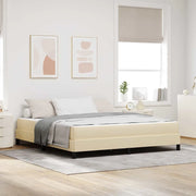 Letto a molle con materasso Crema 180 x 200 cm Tessuto