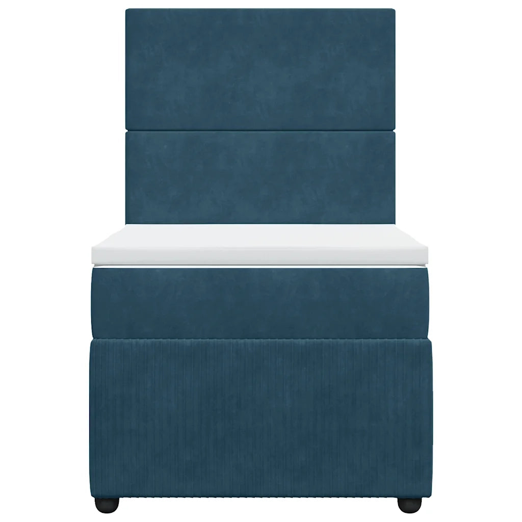 Giroletto a Molle con Materasso Blu 100x200 cm in Velluto