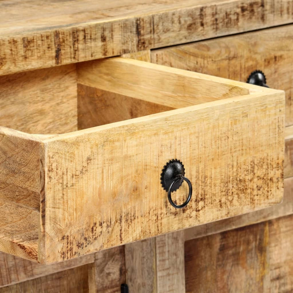 Buffet credenza cassettiera armadio mobile contenitore organizer per cucina soggiorno salotto 120 x 35 x 76 cm legno massello di mango marrone 02_0029542