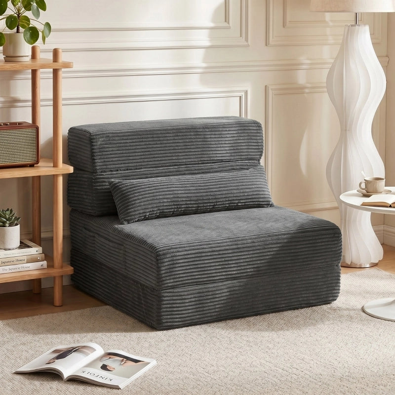 POLTRONA PIEGHEVOLE CONVERTIBILE 70x200 cm Grigio scuro in plastica