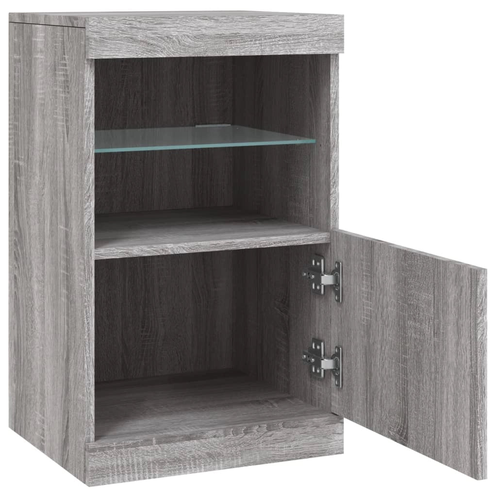 Buffet credenza cassettiera armadio mobile contenitore organizer per cucina soggiorno salotto con luci LED Sonoma 41 x 37 x 67 cm grigio 02_0030076