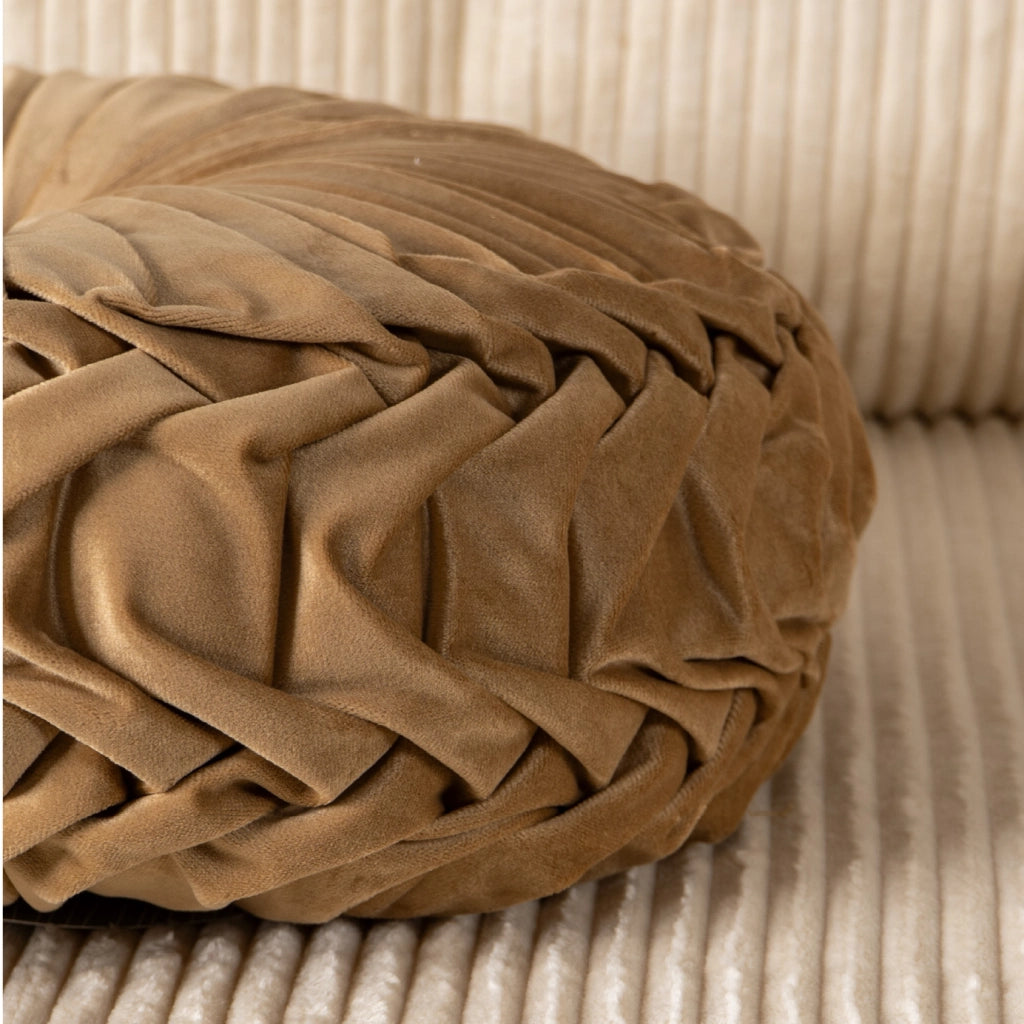 Cuscino Rotondo Zucca Effetto Velluto Circolari Per Divano Decorativo Letto 40 Cm  Oro