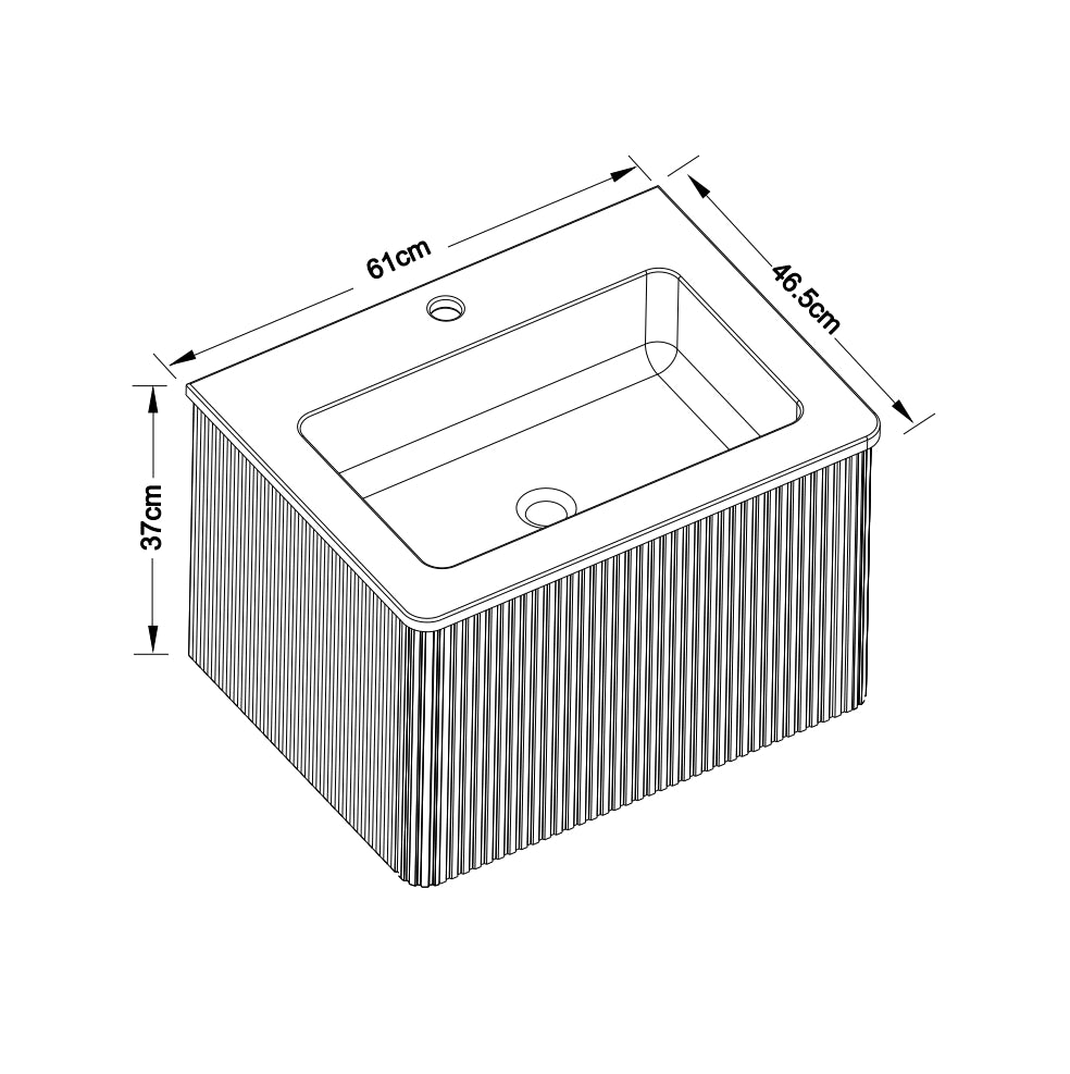 MOBILE LAVABO sospeso 60 cm Bianco con lavabo in Solid Surface