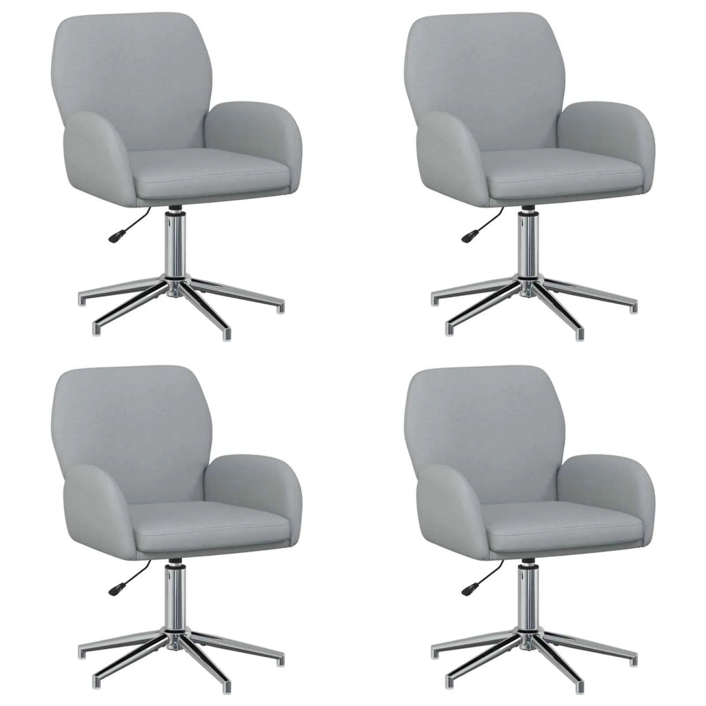 Sedie da scrivania girevoli 4 pz 54 x 58 x 90 cm Grigio Chiaro 3428303