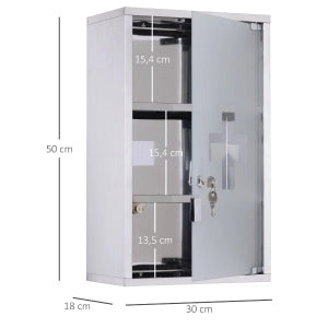 ARMADIETTO MEDICINALI con serratura 30x12x60 cm Acciaio argento