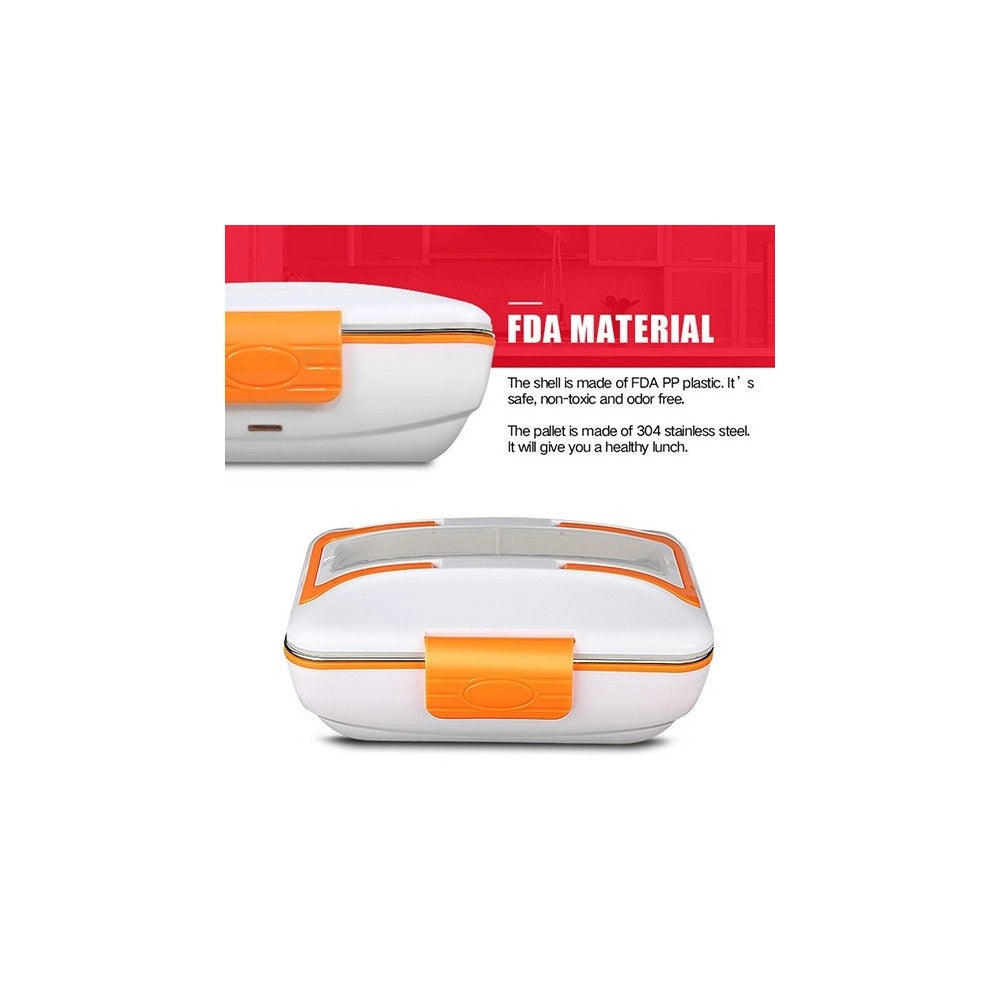 Trade Shop - Scaldavivande Elettrico Lunchbox Contenitore Porta Cibo 3 Scomparti +posate 40w -