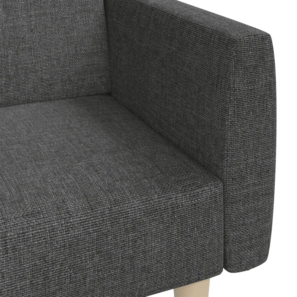 Divano Letto a 2 Posti Grigio Scuro in Tessuto 375785