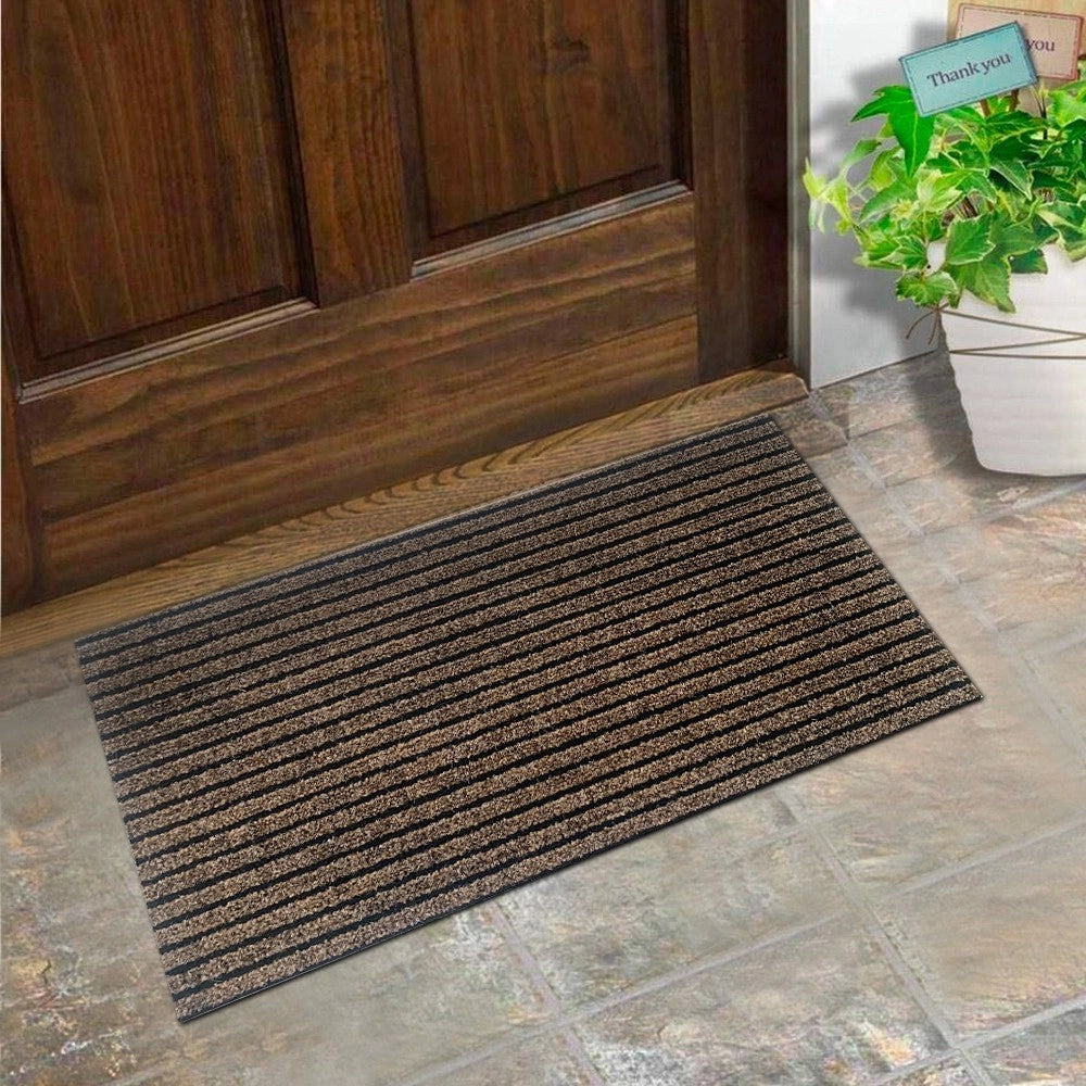 Zerbino Ingresso Porta Morbido Assorbente Moderno Tappeto Antiscivolo Interno Esterno Marrone