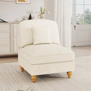 SOFA in Chenille Bianco con cuscino 79x75x23 cm