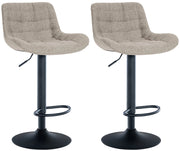Set di 2 sgabelli da bar Tover Tortora,Tessuto
