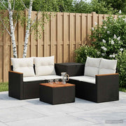 Set di divani 6 pz Nero e Bianco Crema 3447611