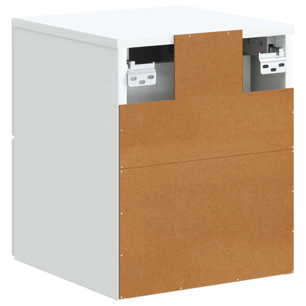 Mobiletto da notte a muro 2 pcs Bianco 34,5 x 33 x 40 cm