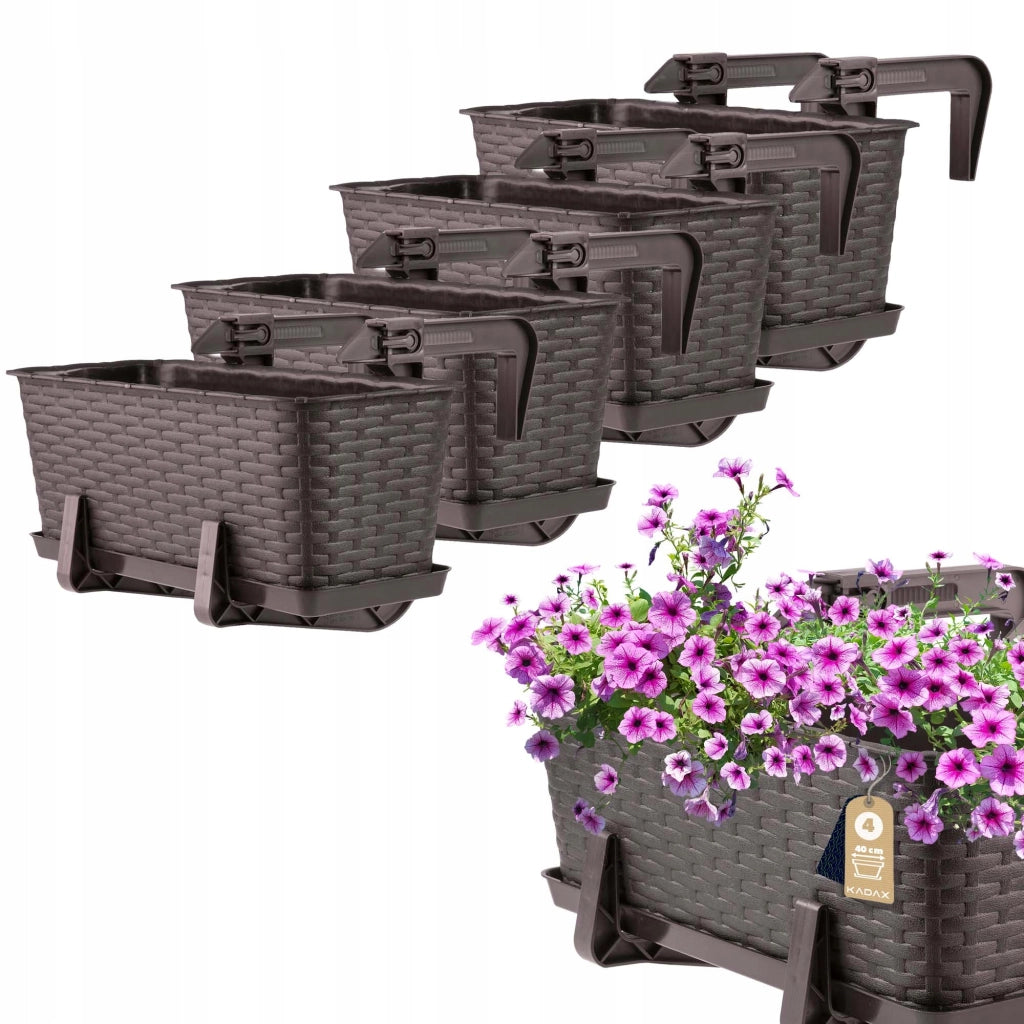 KADAX Supporto per vasi da fiori da balcone, 40 cm, 4 pezzi
