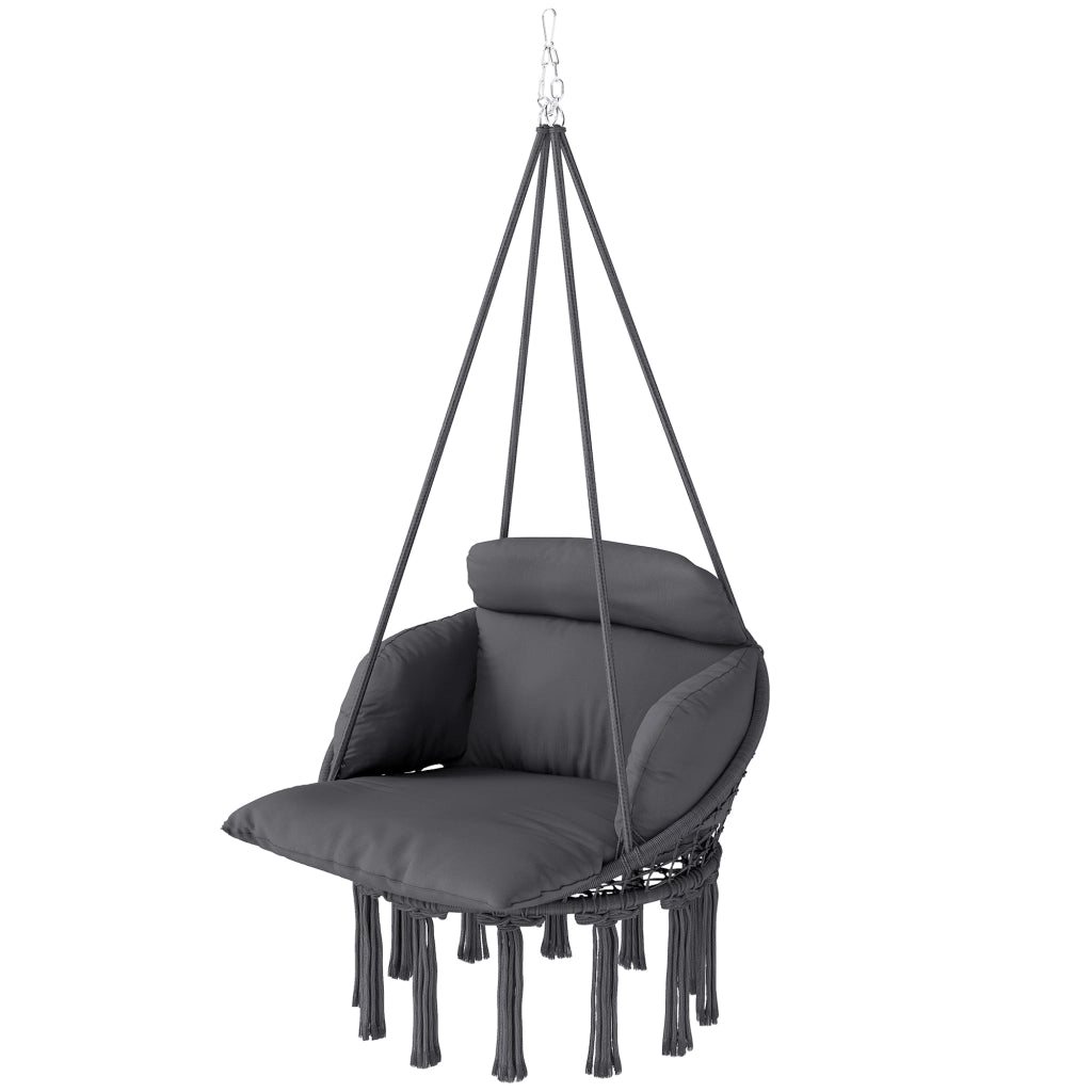 Sedia dondolo a sospensione ¨C zephmum ¨C grigio scuro 80x60x40 cm