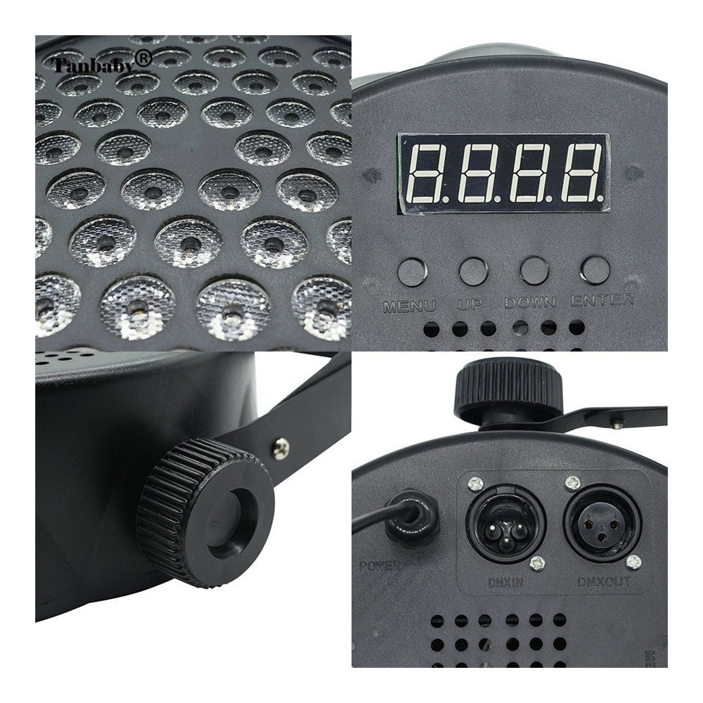 Trade Shop - Proiettore Slim Dmx512 Effetto Luce Flat Par Light Rgb+w Alta Luminosita 54 Led -
