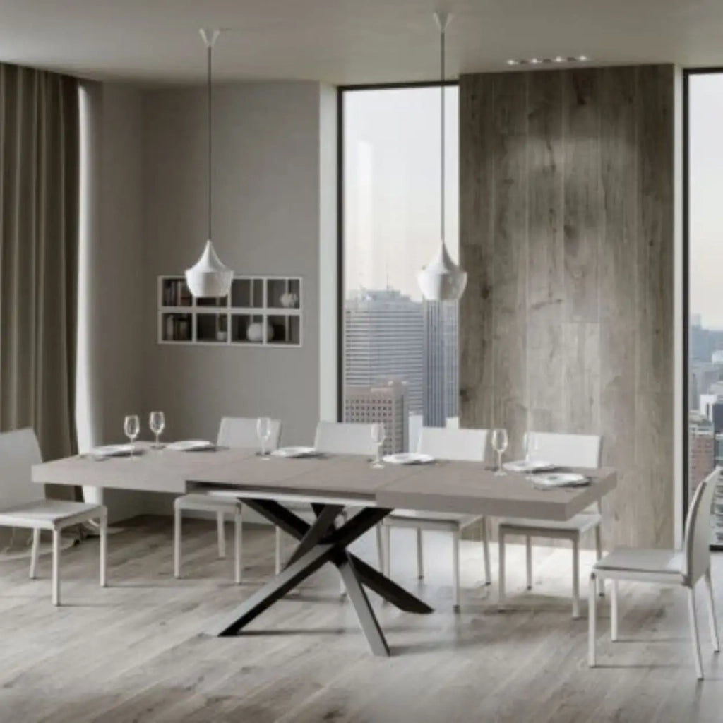 Tavolo allungabile 200/460x90 cm Volantis cashmere gambe antracite