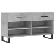 Panca Porta Scarpe | Scarpiera | Mobile per scarpe Grigio Cemento 102x35x55cm Legno Multistrato