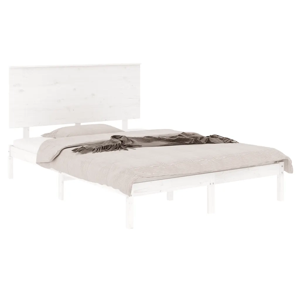 Giroletto senza Materasso Bianco 140x200 cm Legno Massello Pino