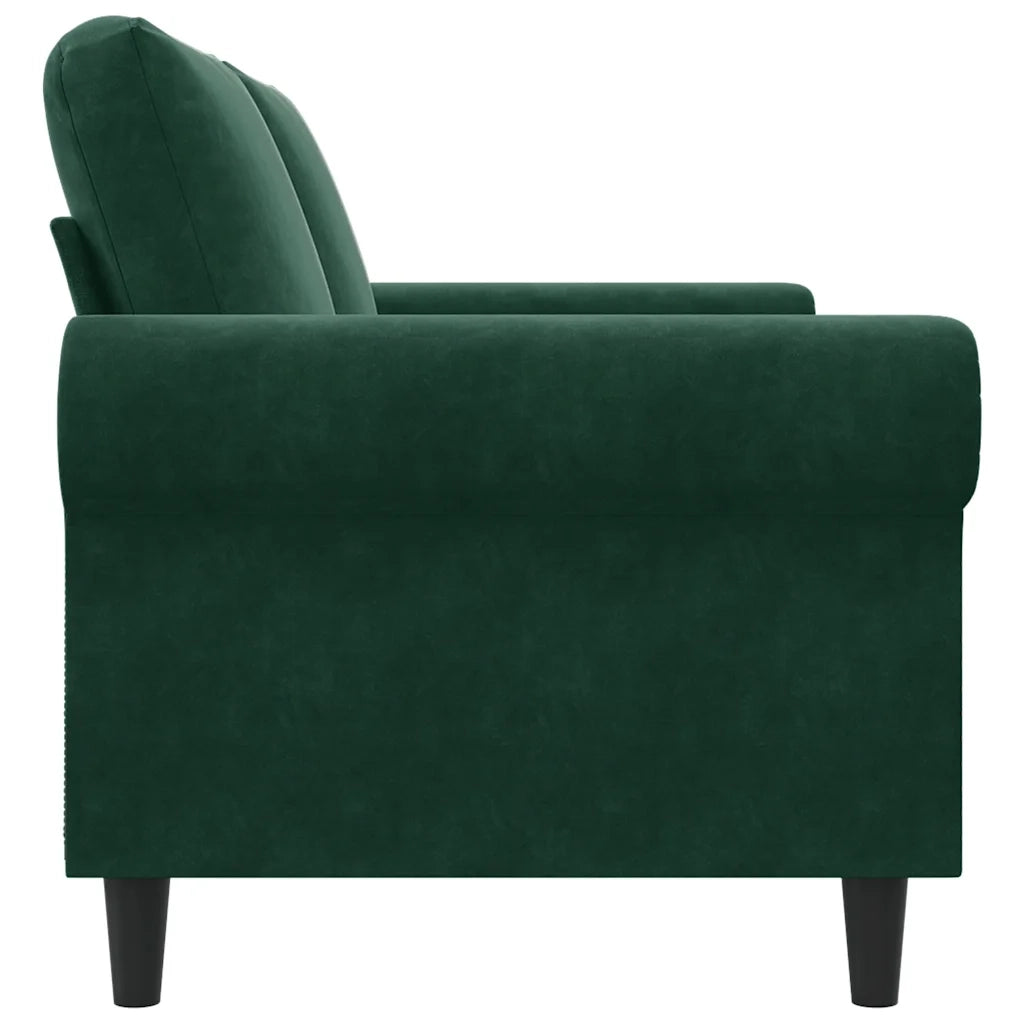 Divano a 2 Posti Verde Scuro 140 cm in Velluto 359531
