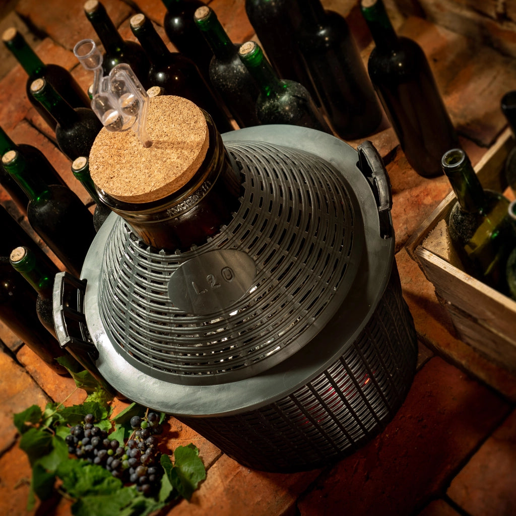 KADAX Lady's Balloon 5L Carboy per vino e liquori in un cestello Bottiglia da un gallone per vino con tappo