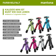 Mantona 21185 kaleido mini foto/tavolo e treppiede da viaggio incl. testa a sfera con piastra a sgancio rapido e borsa per il trasporto argento lucido/metallico