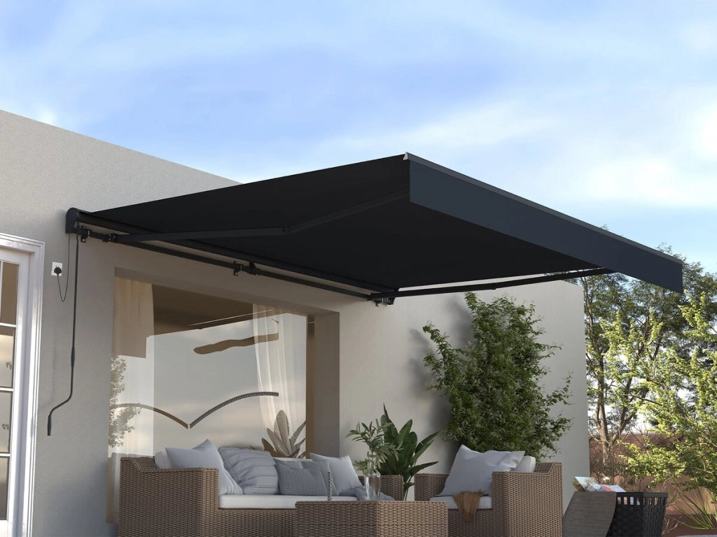 4 x 3 m Tenda retrattile motorizzata in alluminio "Ombra 4" - Grigio antracite