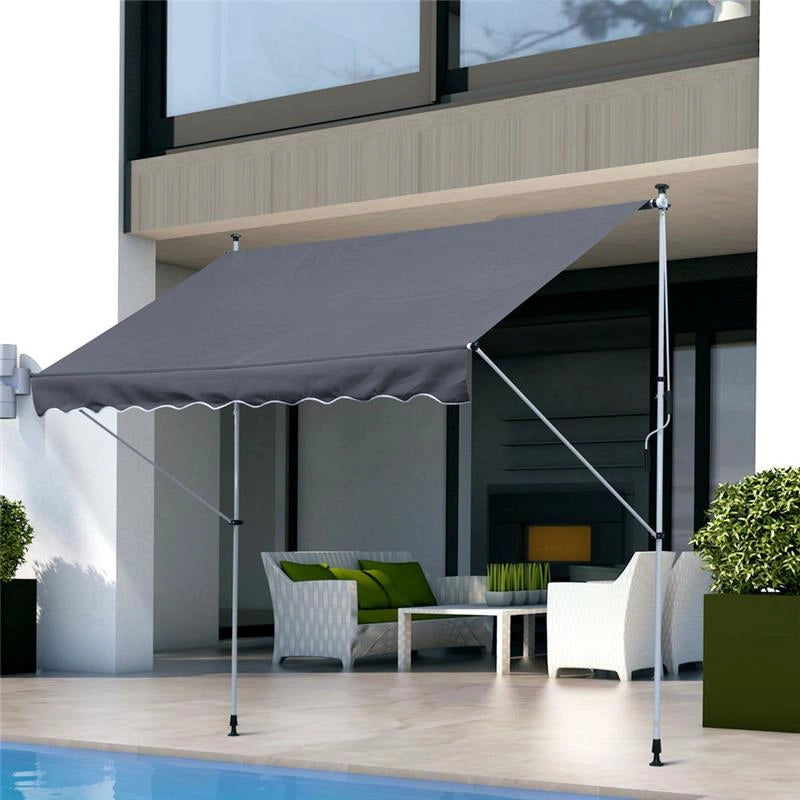 TENDA DA SOLE A BRACCI CON MANOVELLA 300 X 150 CM COLORE GRIGIO
