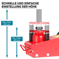 Cric pneumatico a carrello da 22 t per camion e auto Martinetto Sollevatore