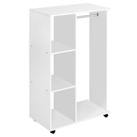 Armadio Guardaroba con Ruote in Legno 80x40x128 cm Bianco