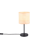 Lampada da tavolo, fibre naturali e metallo nero, H 37 cm, Aimee