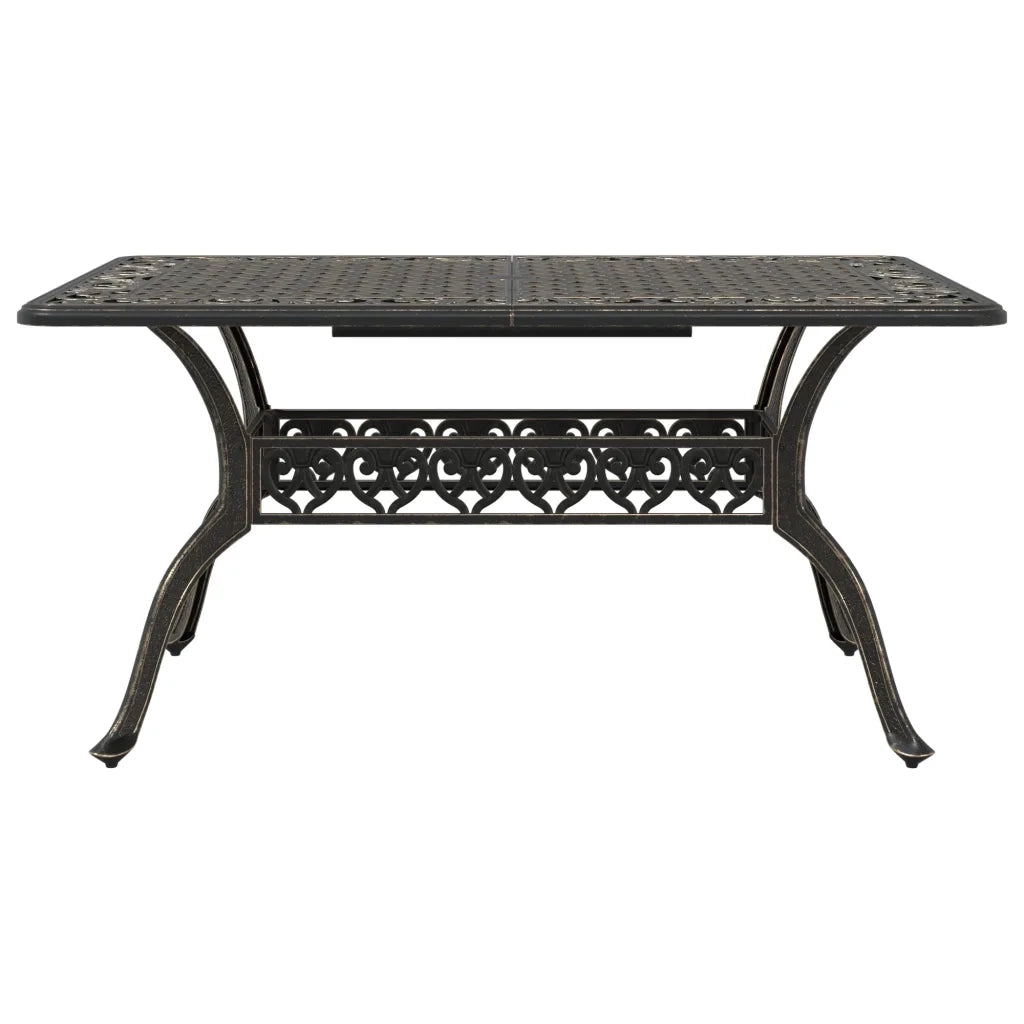 Set da Pranzo da Giardino 5 pz Bronzo in Alluminio Pressofuso