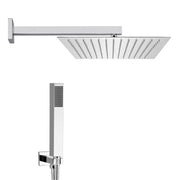 Set doccia cromato con braccio soffione quadrato 40x40 e kit doccia