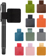 Pen tappo colorato, 10 pezzi pen tappo, pen tappo a forma di faro, custodia per matite, pen tappo in PU pelle autofissante con cintura elastica e apertura per stilus accessori