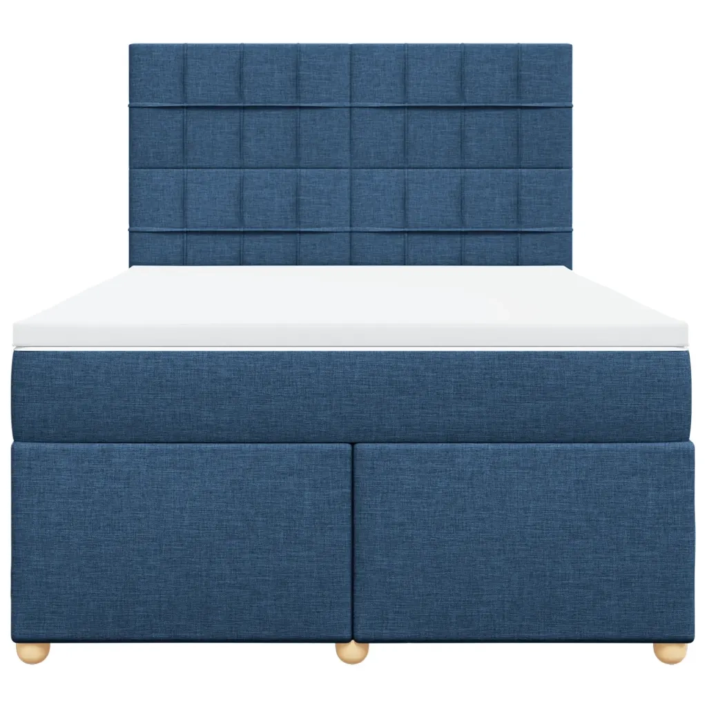 Giroletto a Molle con Materasso Blu 140x200 cm in Tessuto