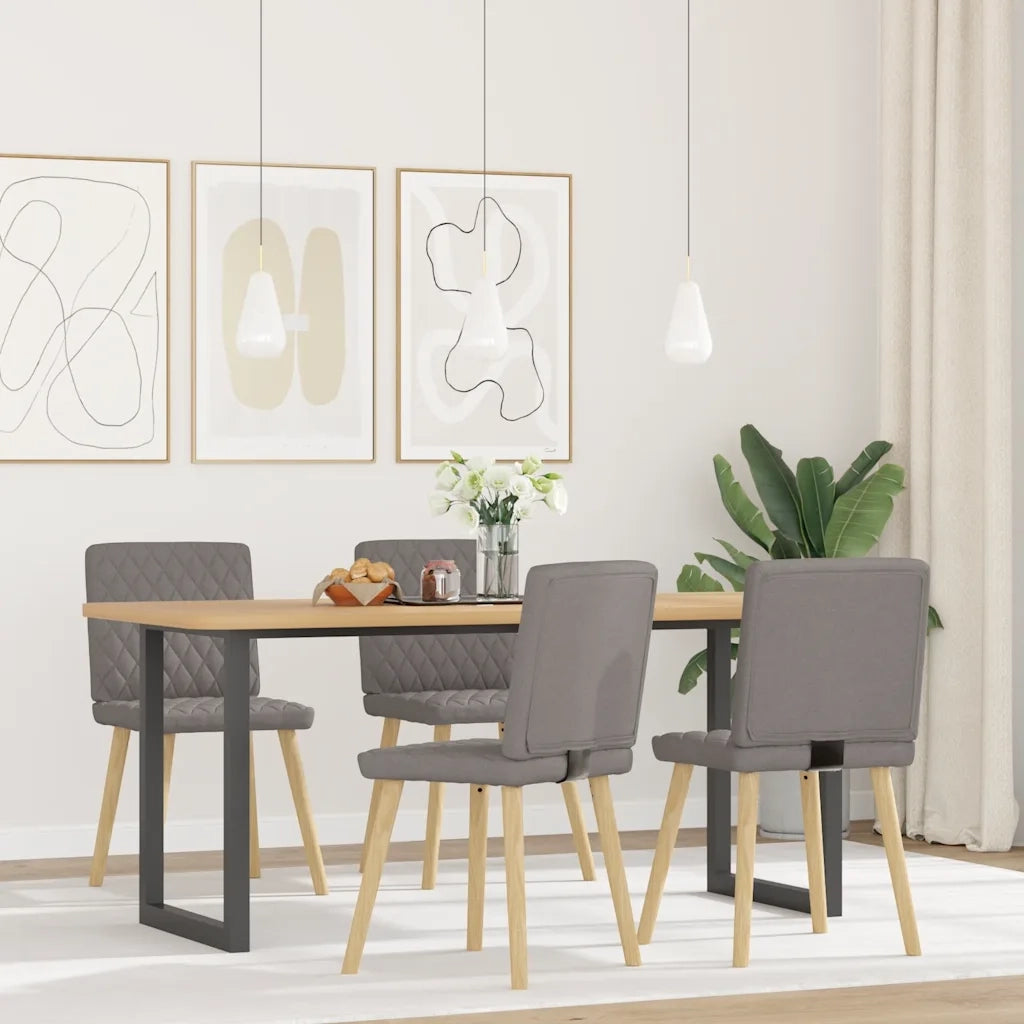 Sedie da Pranzo 4 pz | Sedie da cucina Tortora in Tessuto