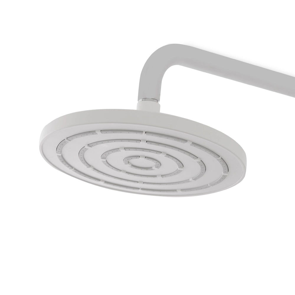 Soffione doccia Ø 20 cm in finitura bianco anticalcare Hidra