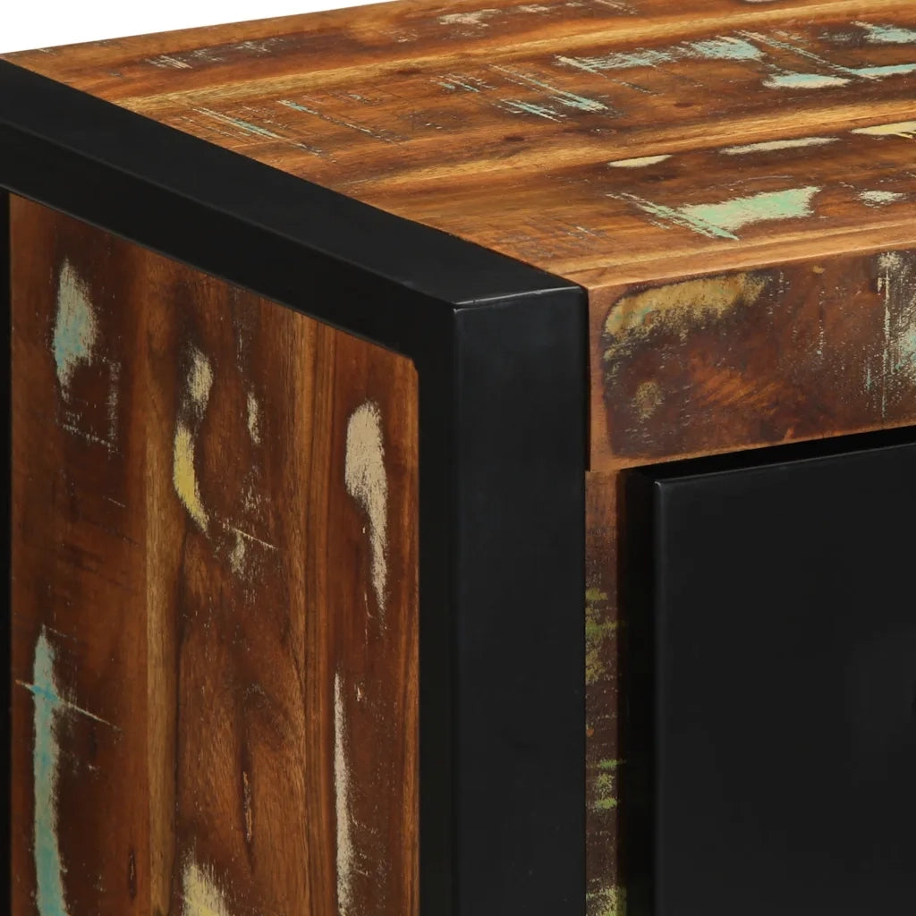 Comodini 2 pz Multicolore 40x35x40cm in Legno Massello Recupero