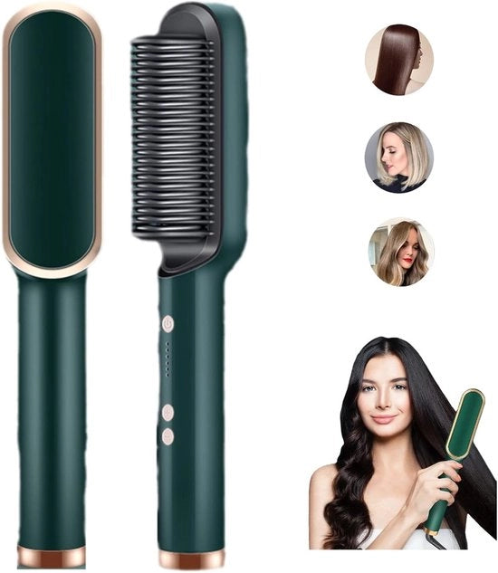 Stilista elettrico 2 in 1 con 5 impostazioni di temperatura, stile e cura i capelli in portatile, riscaldamento rapido in 10 secondi e protezione contro la scottatura (indicatore verde)