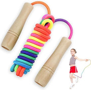 Tiro elastico regolabile da 250 cm con manubrio in legno per bambini - Fitness per ragazzi e ragazze