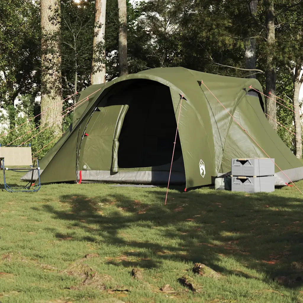 Tenda Familiare a Cupola 6 Persone Verde Oliva Impermeabile 4009464